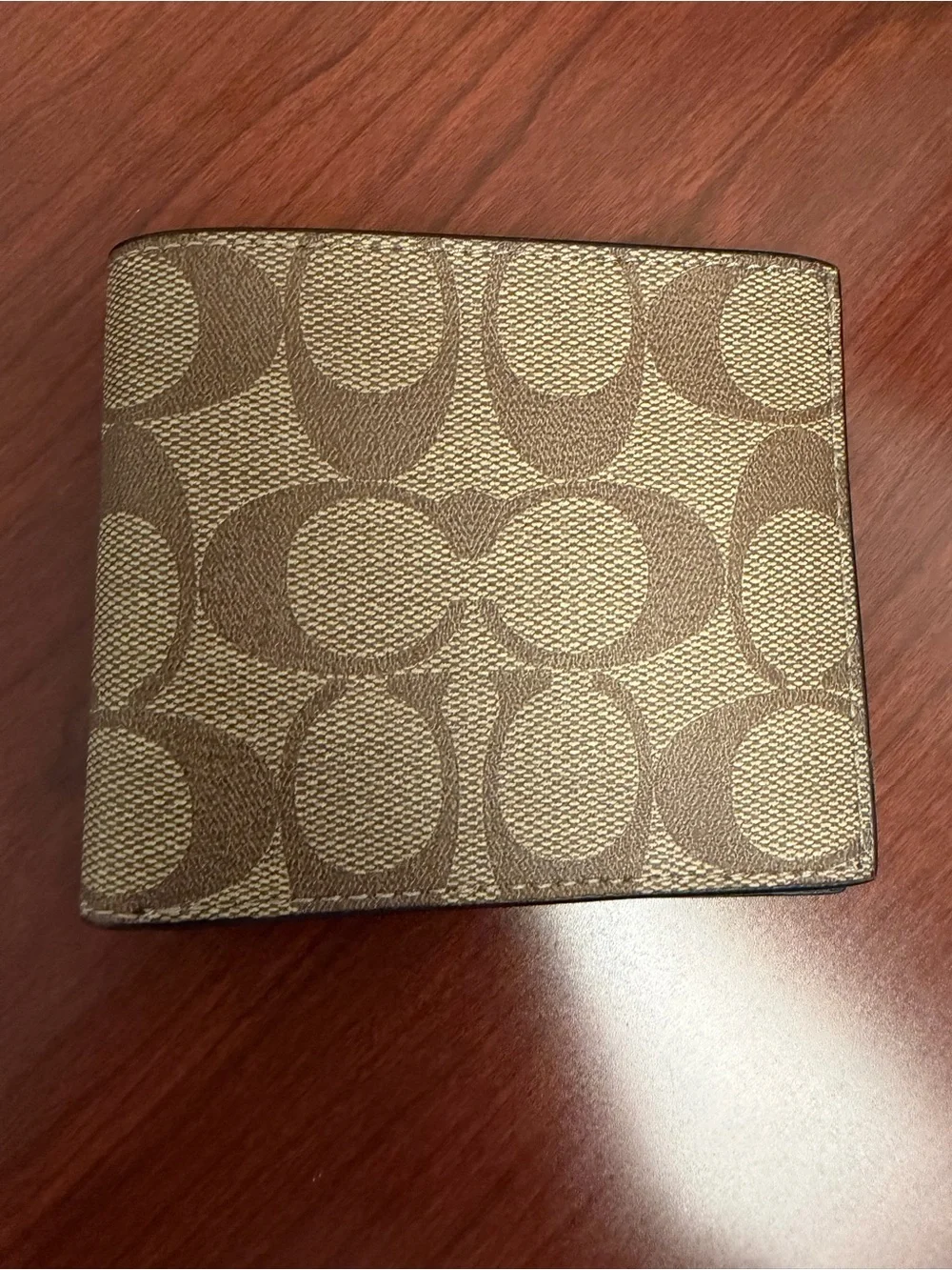 Coach Brown Signature Canvas Bifold Wallet